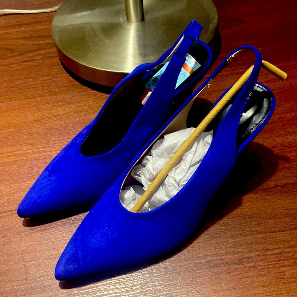 Blue Suede Bar III Heel